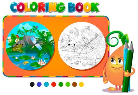 Insects in the forest glade  Stock Illustration