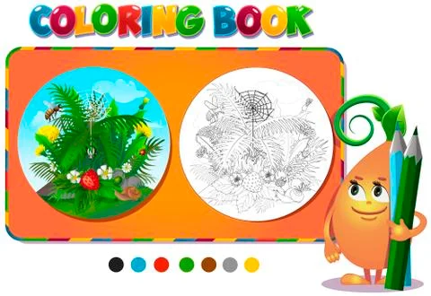 Insects in the forest glade  Stock Illustration