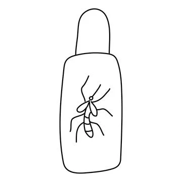 Insects repellent spray doodle Stock Illustration