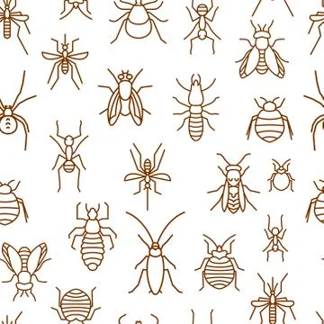 Insects seamless pattern イラスト素材