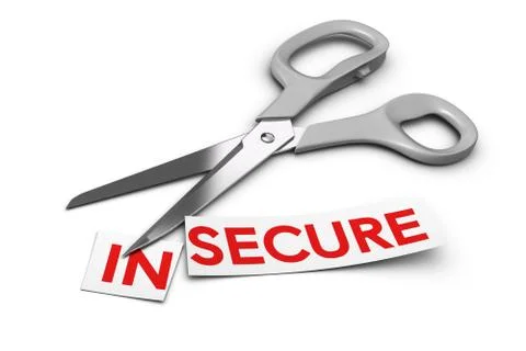 Insecure vs Secure - Security Concept Stock Illustration
