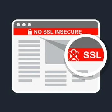 Insecure web page without ssl certificate Stock-Illustration