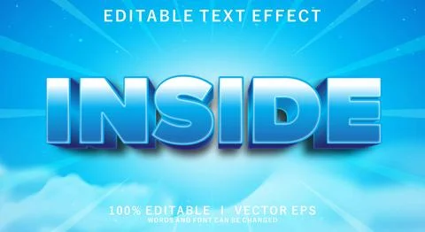 Insede 3d vector text effect with modern style design Stock Illustration