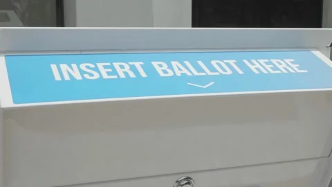 Insert Ballot Here, Ballot Box Detail Shot #8, US Presidential Election Stock Footage 140768335