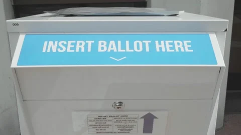 Insert Ballot Here, Ballot Box Detail Shot #7, US Presidential Election Stock Footage 140768429
