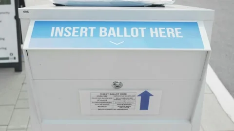 Insert Ballot Here- Ballot Box Detail Shot #3, US Presidential Election Stock Footage 140769150
