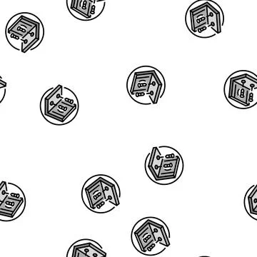Insert bolt assembly furniture vector seamless pattern Stock Illustration