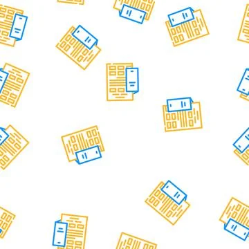 Insert booklet vector seamless pattern line Stock Illustration
