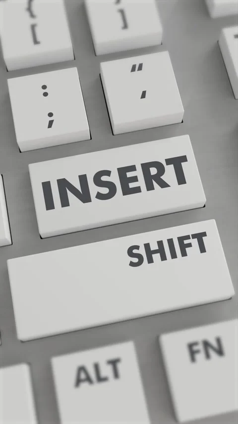 INSERT BUTTON PRESSING ON KEYBOARD Vertical Video Stock Footage 302440249