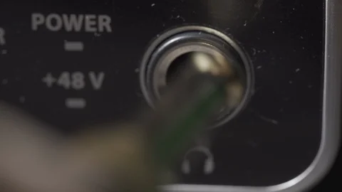 Insert Cable Jack Into Port For Audio Signal Stock Footage 121453240