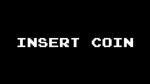 Insert Coin 4k no F/X - Arcade game start screen - Motion Graphic Loop Stock Footage 101077173