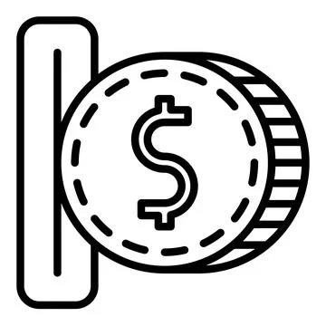 Insert coin line icon vector illustration isolated on white background Stock Illustration