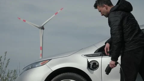 Insert connector EV car Video stock 290482719