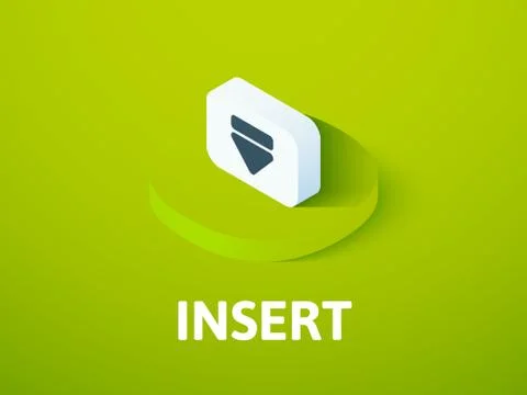Insert isometric icon, isolated on color background Illustrazione stock