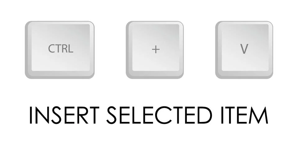 Insert key combination. Keyboard shortcut for quickly executing command in .. Stock Illustration