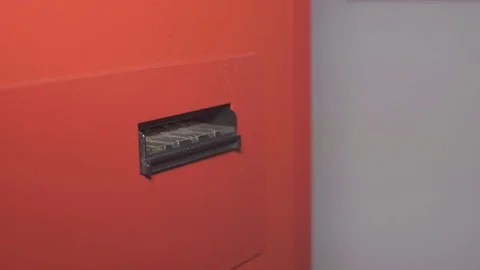 Insert Money into the ATM Stock Footage 72670177