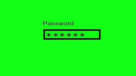 Insert password in a green screen background. password animation in green screen Vídeo Stock 205111154