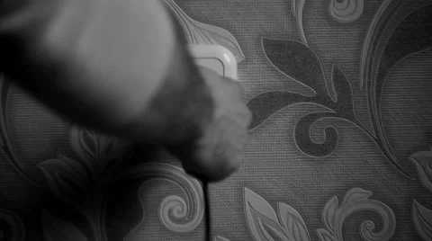 Insert the plug into the socket, black and white Video stock 35341777