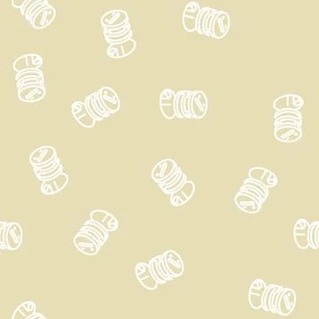 Insert screw fast mounting assembly furniture line vector seamless pattern Ilustración de archivo