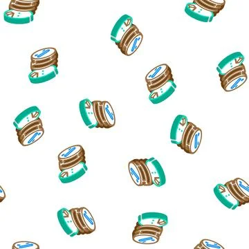 Insert screw fast mounting assembly furniture isometric icon seamless pattern Ilustración de archivo