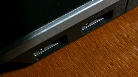Insert the Stick Into the Slot USB Video stock 57404459