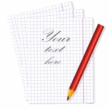 Insert the text and get the original message in the notebook. Stock Illustration