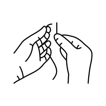 Insert thread into needle line icon vector illustration 스톡 일러스트