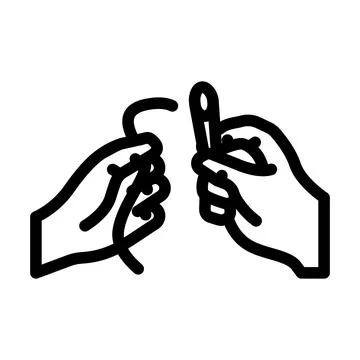 Insert thread into needle line icon vector illustration 스톡 일러스트