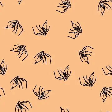 Insert thread into needle vector seamless pattern Stock Illustration