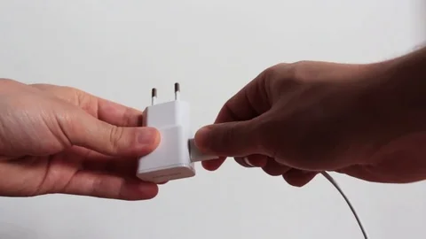 Insert usb cable into charger Video stock 76165546