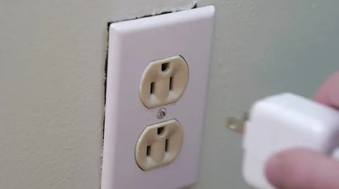 Insert Wall USB Charger Into Socket Stock Footage 37096941