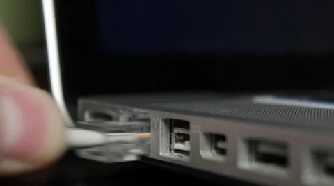 Inserting and Removing Ethernet Cord 動画素材 47297057
