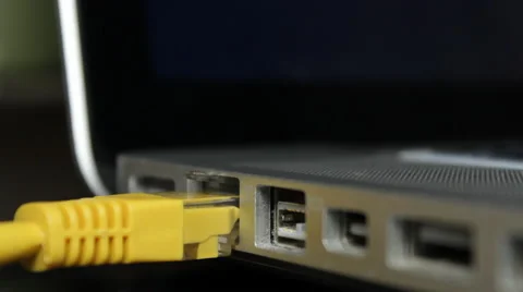 Inserting and Removing Ethernet Cord 動画素材 47297318