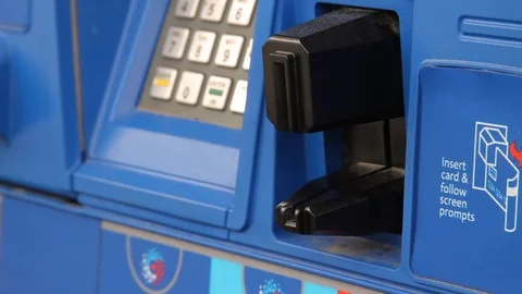 Inserting Card on Gas Pump Stock Footage 89241225
