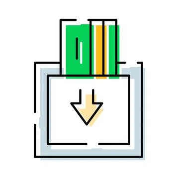 Inserting card into machine for electronic payment transaction Stock Illustration