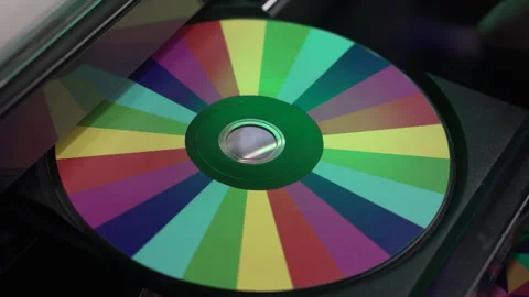Inserting Colorful Rainbow Compact Disc in CD Player, Starting Music Playback Vidéo 324895599