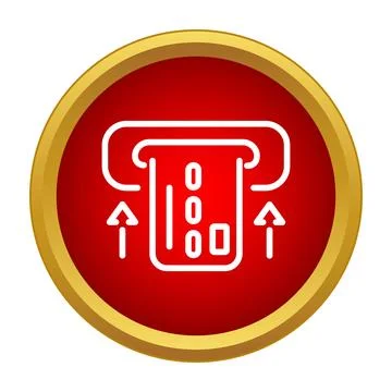Inserting credit card into atm machine icon Stock Illustration