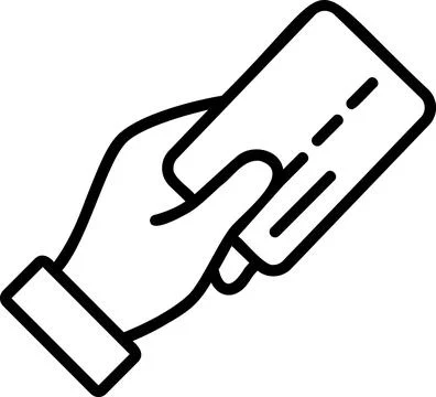 Inserting Credit Card Terminal Line Graphic Stock Illustration