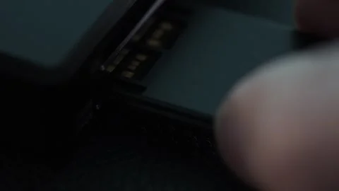 Inserting a Memory Card into a Digital Recorder. Stock Footage 265246643