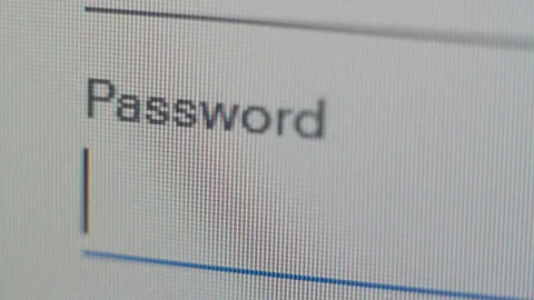 Inserting passaword. Login web page closeup Stock Footage 97542133