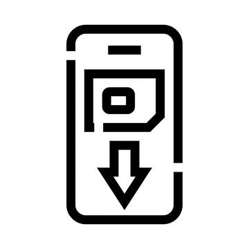 Inserting sim card into mobile phone icon concept Stock Illustration