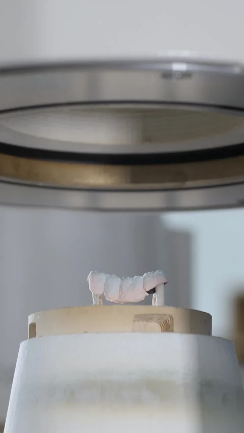 Inserting teeth implants into drying machine in stomatologic clinic closeup Stock-Footage 320960376