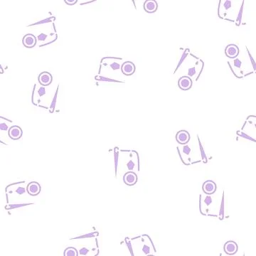 Inserting thread in eyelet glyph vector seamless pattern Stock Illustration