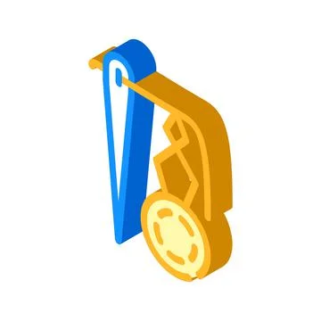 Inserting thread in eyelet isometric icon vector illustration イラスト素材