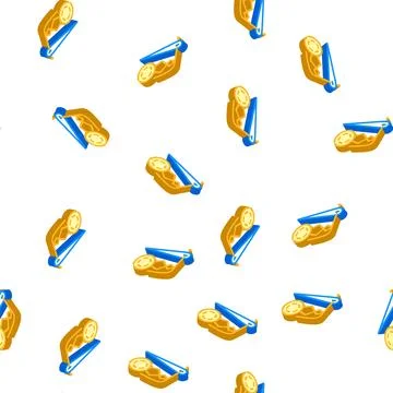 Inserting thread in eyelet isometric icon seamless pattern Stock Illustration