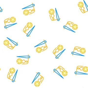 Inserting thread in eyelet vector seamless pattern Stock Illustration