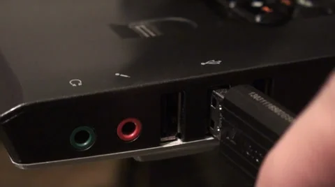 Inserting USB Flash Drive into Laptop 4 Stock Footage 35509541