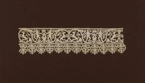 Insertion with Added Points Made 1590 1610 Italy. Linen, bobbin part lace ... Stock Photos