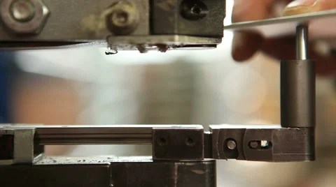 Insertion of a rivet on a base of aluminum Stock Footage 43659518