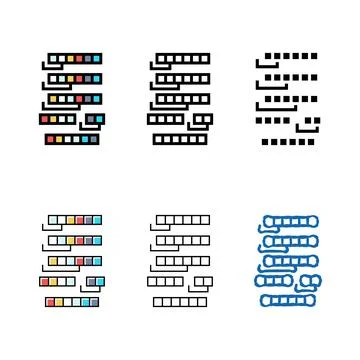 Insertion sort algorithm color designs icon vector Stock Illustration